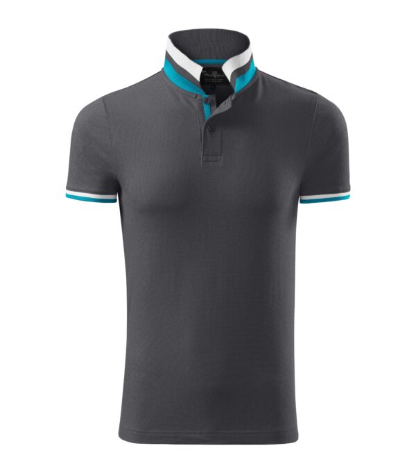 256-Collar-up-polo-majica-antracit-svijetla