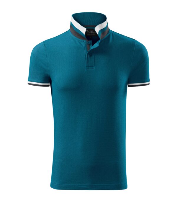 256-Collar-up-polo-majica-boja-petroleja