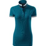 257-Collar-Up-polo-majica-ženska-boja-petroleja
