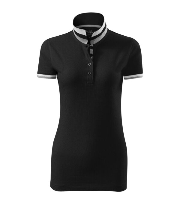 257-Collar-Up-polo-majica-ženska-crna