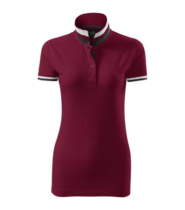 257-Collar-Up-polo-majica-ženska-garnet
