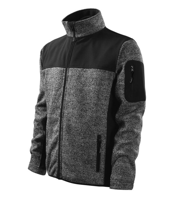 550-Causal-softshell-jakna-muška-knit-siva
