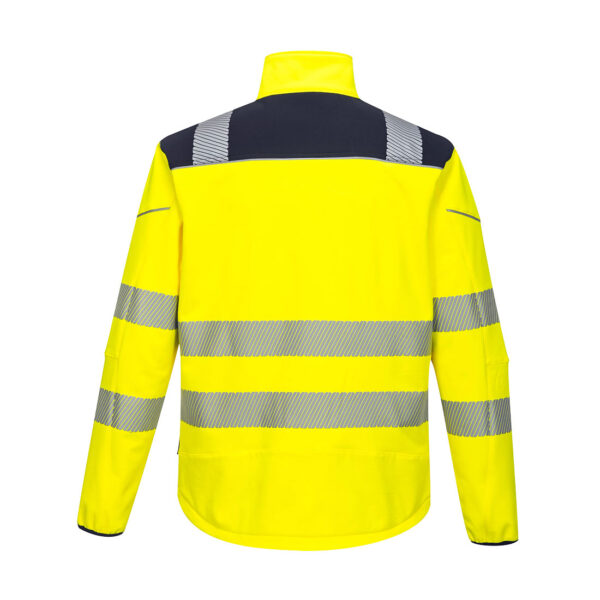 T402YNR_R (1) PW3 Jakna Softshell Hi-Vis žuto navy
