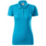 Ženska-polo-majica-single-jersey-tirkizna