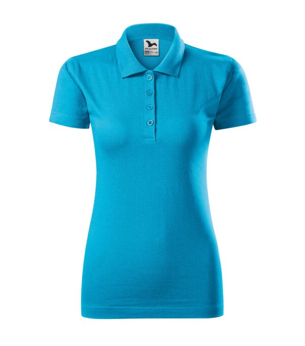Ženska-polo-majica-single-jersey-tirkizna