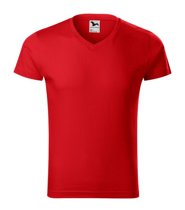 146-Slim-fit-V-izrez-majica-crvena