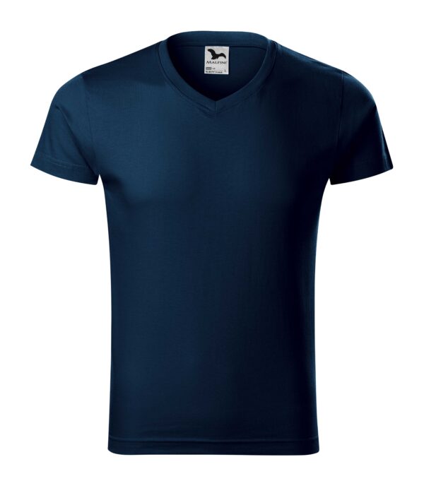 146-Slim-fit-V-izrez-majica-mornarsko-plava