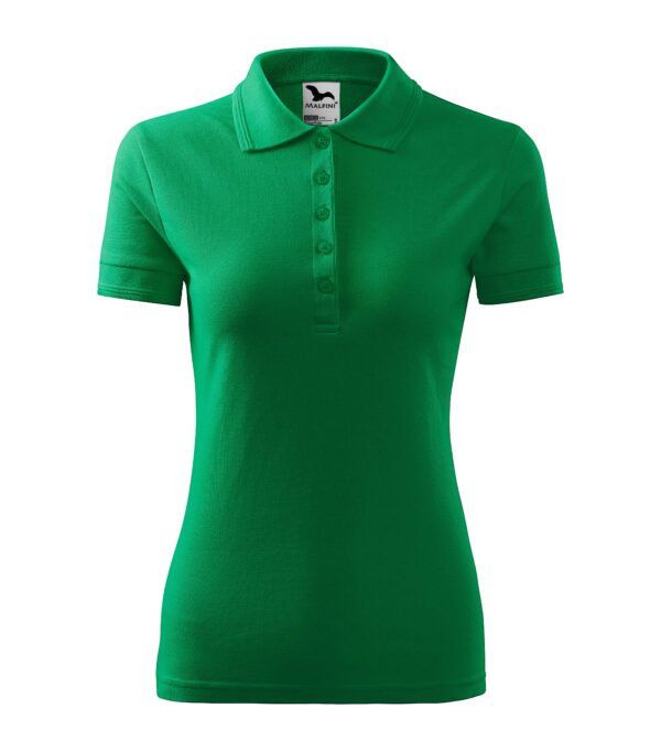 210-Pique-polo,-polo-majica-ženska,-srednje-zelena