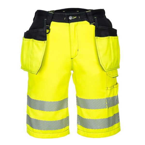 PW343YBR - PW3 Kratke hlače Hi-Vis Holster žuto crne