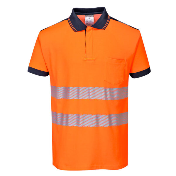 T180ONR PW3 Polo majica Hi-Vis S-S narančasta navy